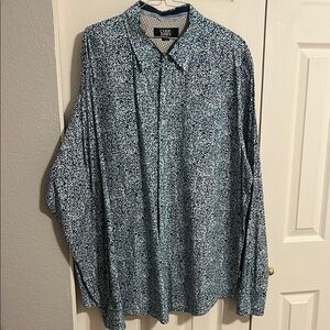 Cody James western Blue Speckled Casual Button Down Shirt